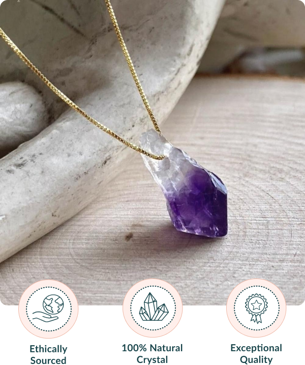 Evil Eye Amethyst Point Halo Necklace | Earthbound Trading Co.